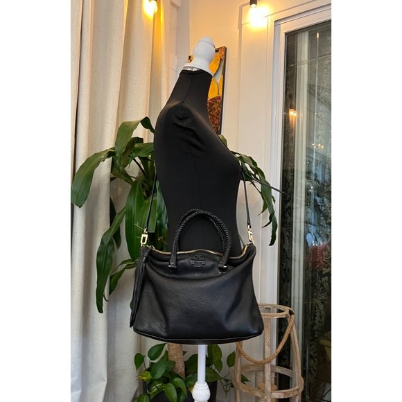 ♦️♦️ AUTHENTIC TORY BURCH BLACK MCGRAW DOME HANDBAG ♦️ - Picture 12 of 16